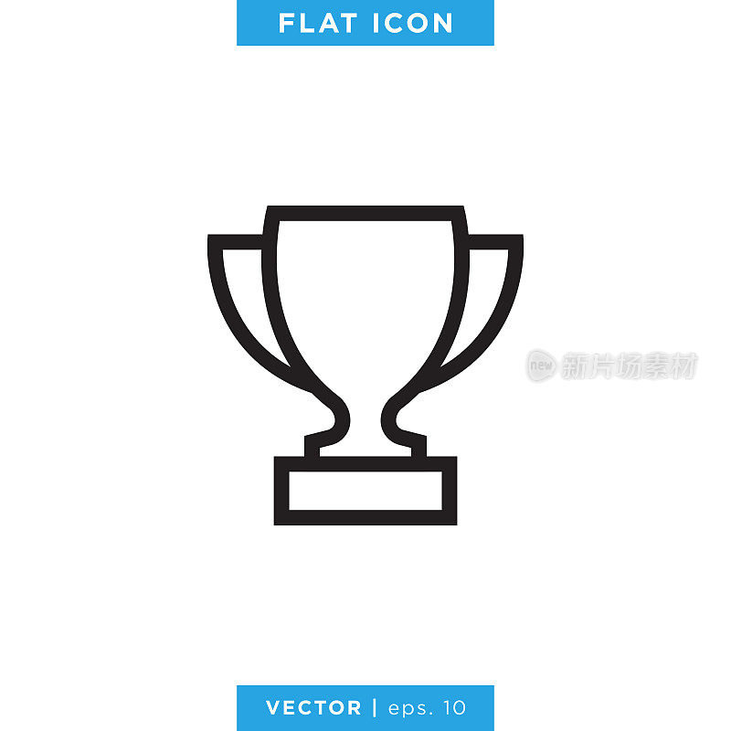 Trophy icon vector stock illustration design template.